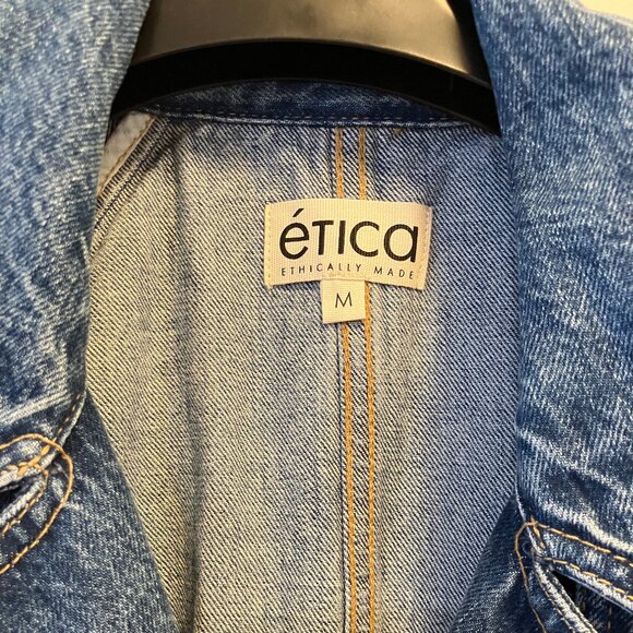 NWT Etica Jaques Denim Trench Coat (Medium Wash) - Picture 14 of 16